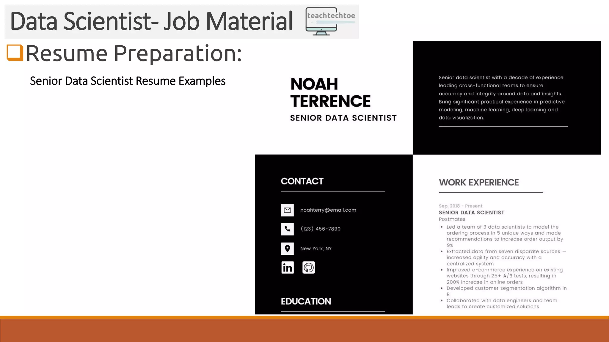 Resume Preparation: Data Scientist- Job Material Senior Data Scientist Resume Examples 