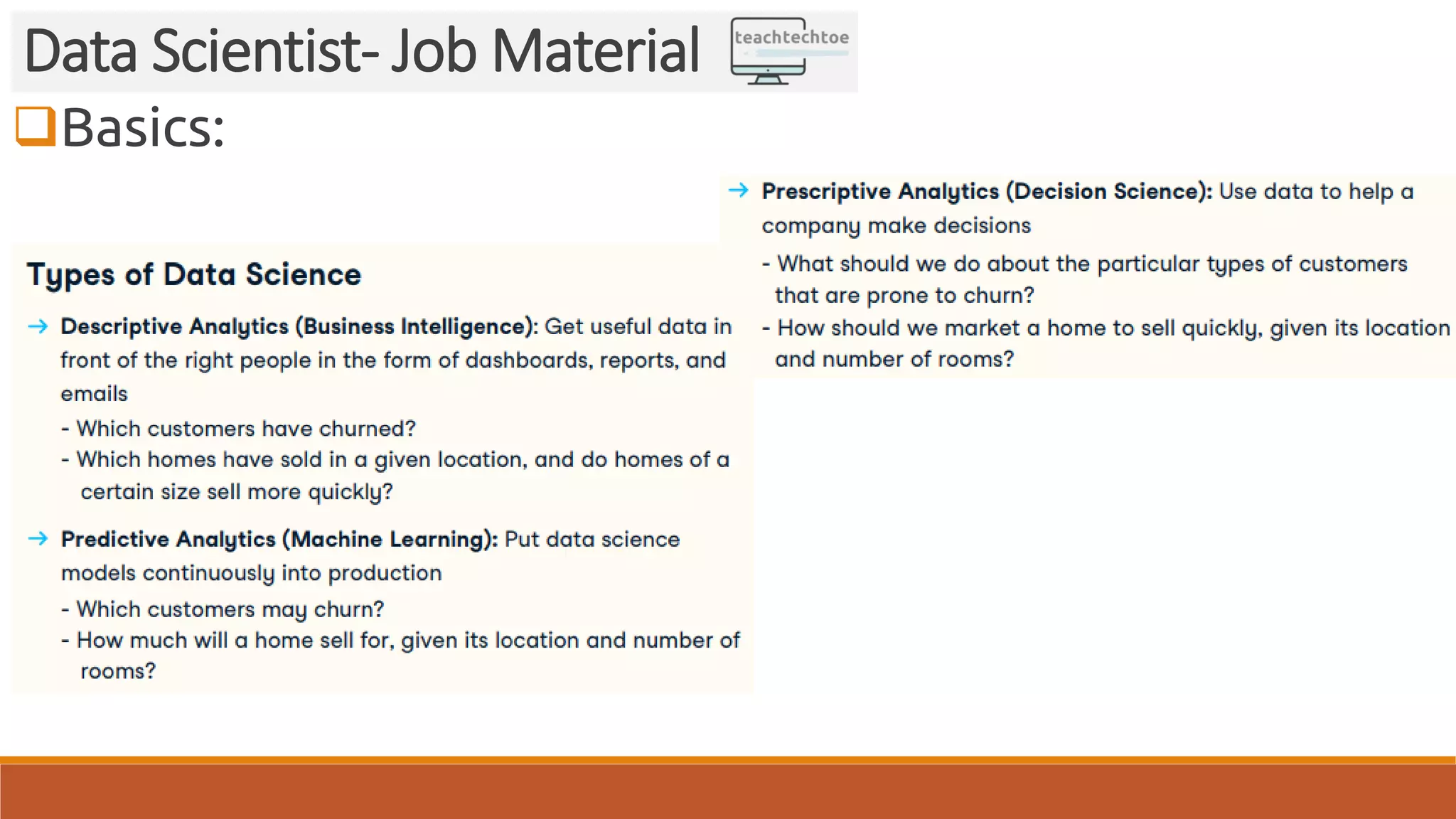 Basics: Data Scientist- Job Material 
