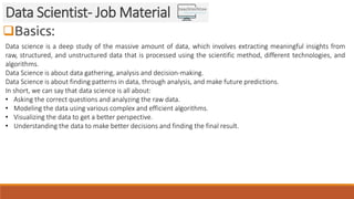 Guide for a Data Scientist | PDF