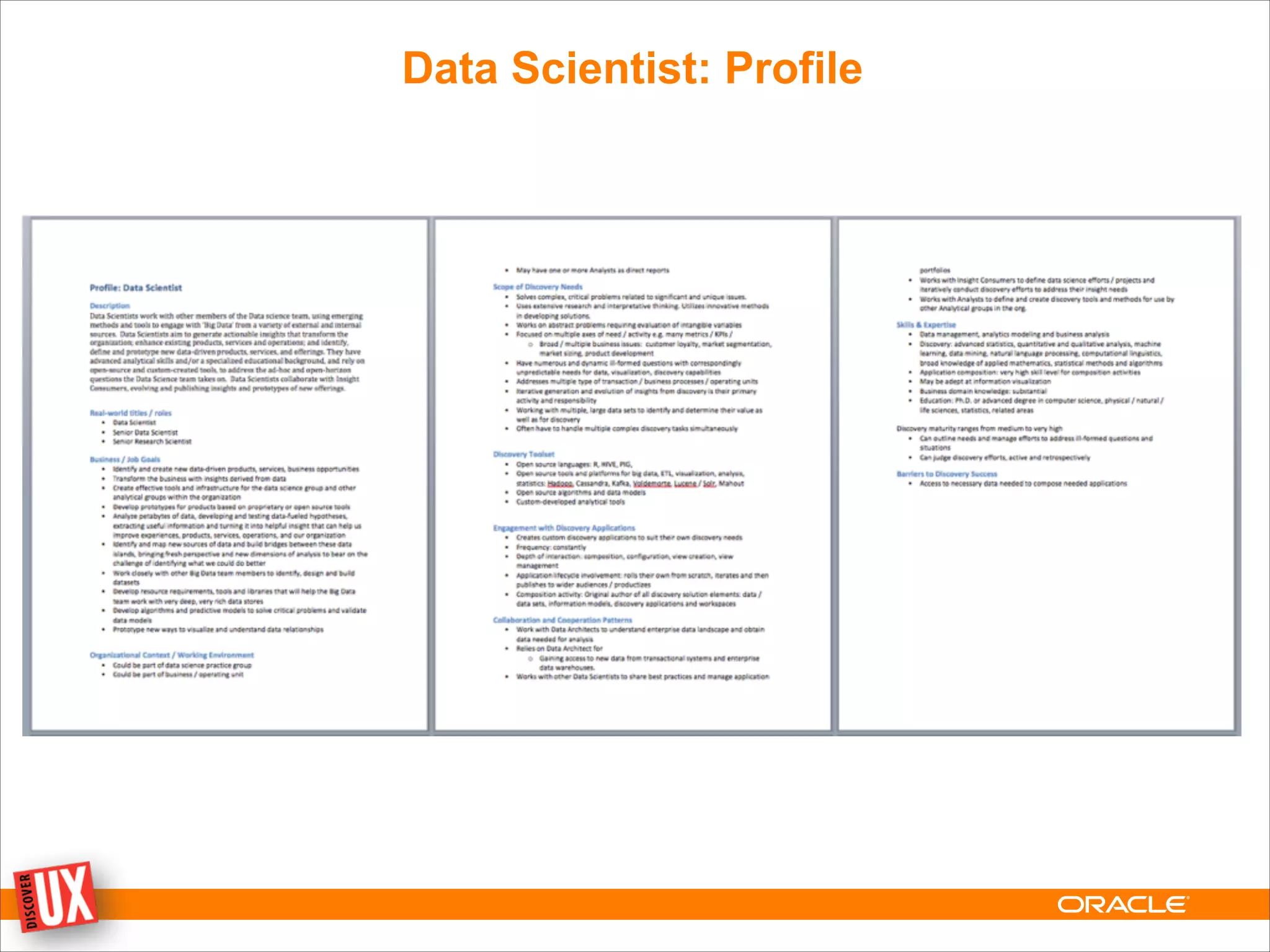 Data Scientist: Profile
 