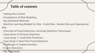Data Science in Finance - understanding riskand fraud detection | PPTX