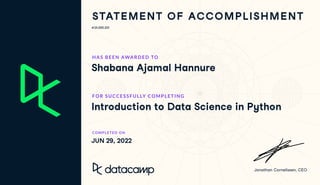 #24,695,621
Shabana Ajamal Hannure
Introduction to Data Science in Python
JUN 29, 2022
 