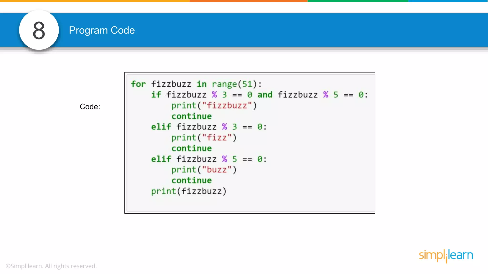 8 Program Code Code: 