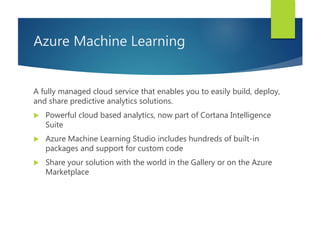 Data Science in the cloud with Microsoft Azure | PPTX