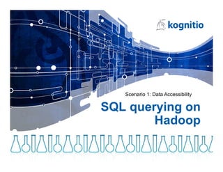 SQL querying on
Hadoop
Scenario 1: Data Accessibility
 