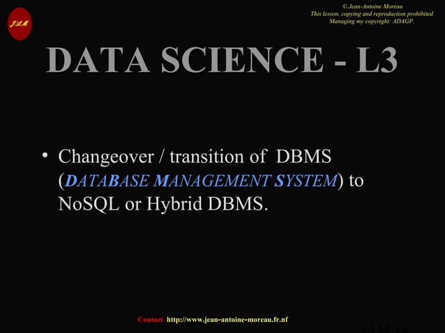 DATA SCIENCE Lesson 3 Data Architectures Data Processing Modeling ...