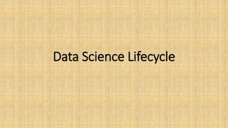 Data Science Lifecycle
 