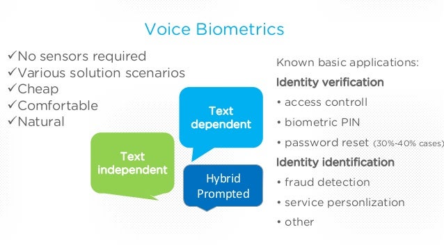 Voice Biometrics - how to recognize a speaker.