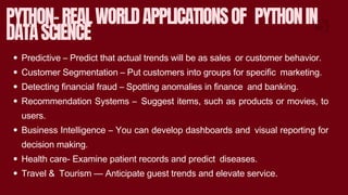 Importance of Python language in Data Science | PDF