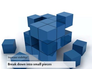 Break down into smallpieces
Increase visibility!
 