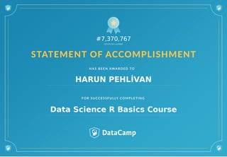 #7,370,767
HARUN PEHLİVAN
Data Science R Basics Course
 