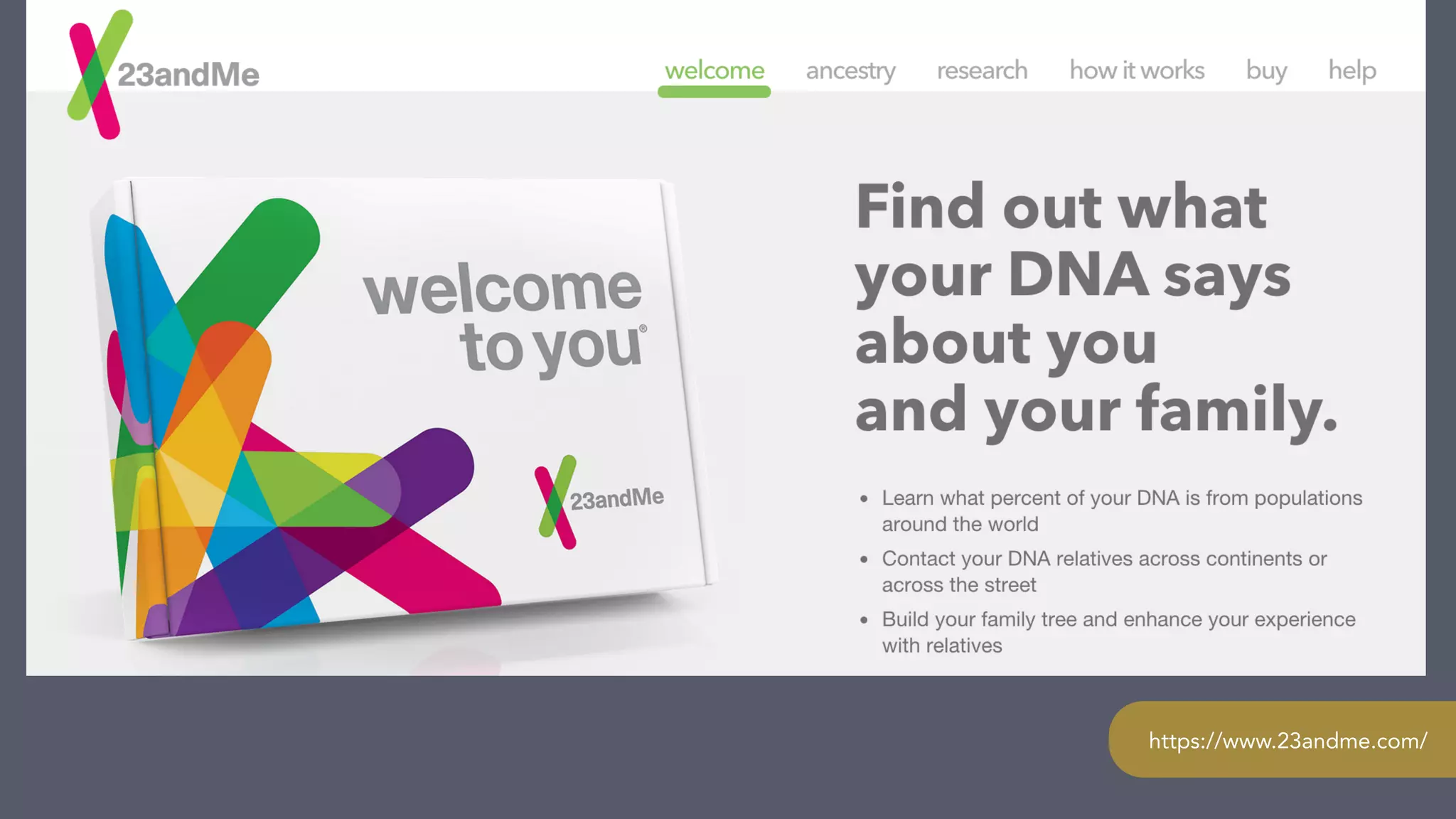https://www.23andme.com/
 