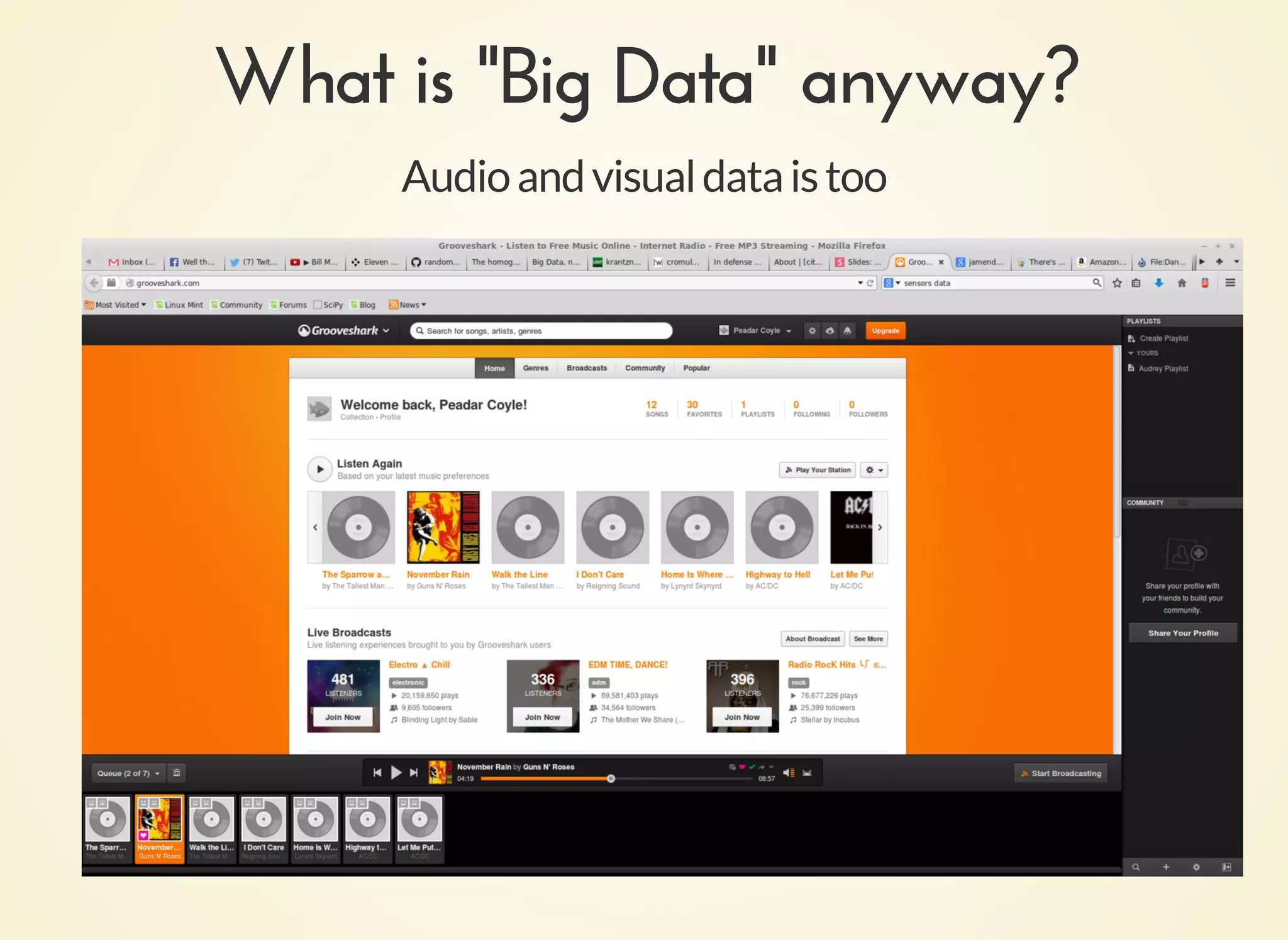 What is "Big Data" anyway?What is "Big Data" anyway?
Audioandvisualdataistoo
 