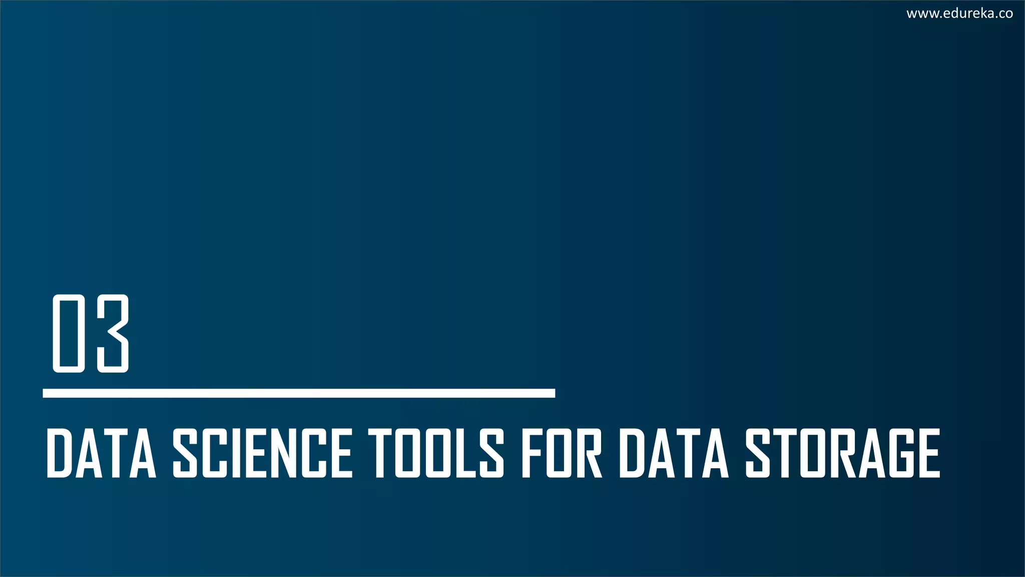 DATA SCIENCE TOOLS FOR DATA STORAGE
www.edureka.co
 