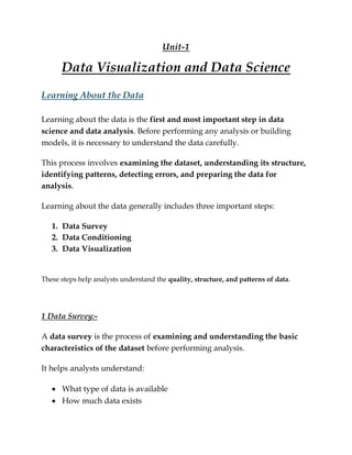 DATA SCIENCE VISULAZATION unit 1 to prep | PDF