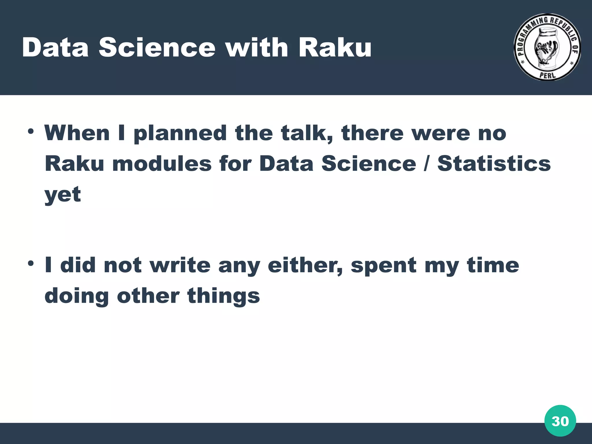 Data science with Perl & Raku | PDF | Programming Languages | Computing