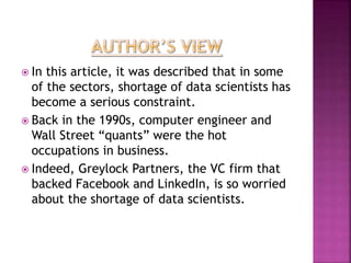 Data Scientist:The Sexiest Job of 21st Century PPTX