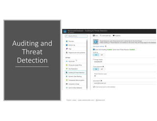 Auditing and
Threat
Detection
Karen Lopez - www.datamodel.com - @datachick
 
