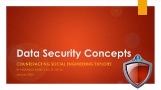 Data Security Concepts
COUNTERACTING SOCIAL ENGINEERING EXPLOITS
BY NICKKISHA FARRELL BSc IT, DIP Ed
January 2014

 