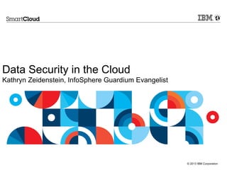 Data Security in the Cloud
Kathryn Zeidenstein, InfoSphere Guardium Evangelist

© 2013 IBM Corporation

 