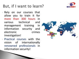 Computer ForensicsDATASECURITYpresents various services, such as:Digital CrimeWe work in the investigation of crimes such as fraud, tax evasion, counterfeiting (piracy) and other crimes that require the use of computational resources of expertise.Storage MediaThis investigative process, those information found in these devices and the data that was retrieved even after their elimination.