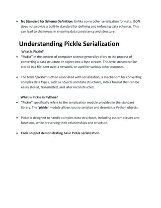 Data Serialization in Python JSON vs. Pickle | PDF | Free Download