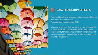 DATA PROTECTION OFFICERS
You should designate someone to take responsibility for
data protection compliance.
You may need to designate a DPO
It is most important that someone in your organisation,
or an external data protection advisor, takes proper
responsibility for your data protection compliance and
has the knowledge, support and authority to carry out
their role effectively.
9
DATA SET SKILLS FOR BUSINESS
 