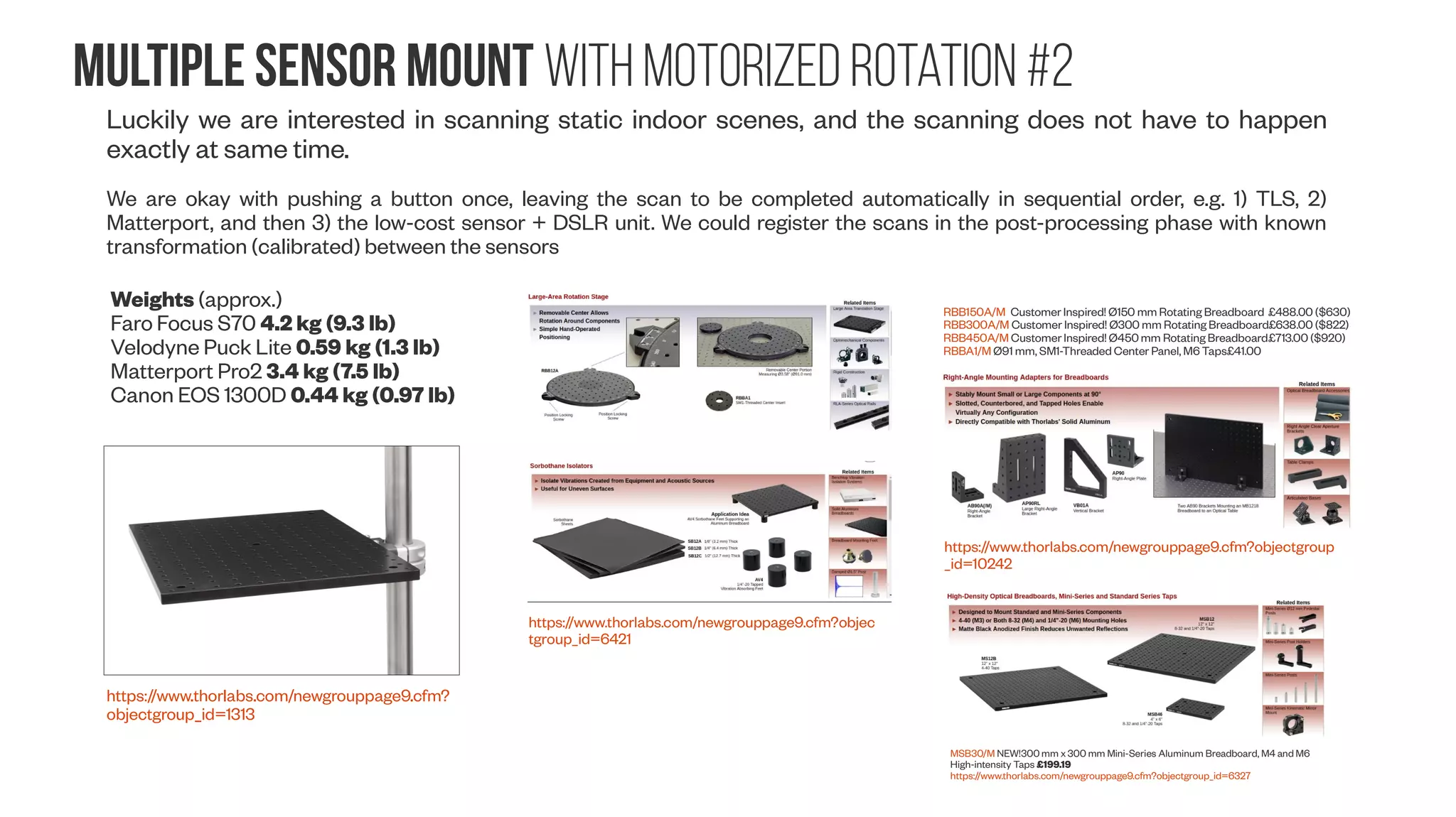 Kinect mount commercial options A mount designed to attach a Kinect v2 sensor to a video camera (DSLR) for calibrated filming. The kit includes an aluminum base with an attached quick release assembly and two lasercut acrylic arms that are designed to accommodate the Kinect v2. The bottom of the aluminum cube and the top of the quick release plate both use a standard threaded 1/4"-20 tripod mount. http://www.depthkit.tv/hardware/kinect-v2 $75.00 Kinect V2 DepthKit Mount Xbox One Kinect wall mount December 28, 2013 by Tim Greenfield https://programmerpayback.com/2013/12/28/xbox-one-kinect-wall-mount/ VideoSecu 1/4" x 20 Threads Swivel Security Camera Mount. $8.89 RGBDToolkit Aluminum Mount for Kinect & DSLR/video Camera byalexicon3000 in xbox http://www.instructables.com/id/RGBD-Toolkit-Alumi num-Mount-for-Kinect-DSLRvide/ ORB 2-in-1 Kinect Sensor and PlayStation Move Camera Support (for PS3 and Xbox 360) http://www.game.co.uk/en/orb-2-in-1-kinect-sensor-and-p laystation-move-camera-support-for-ps3-and-xbox-360-632 500?pageSize=40&vendorShopId=2255&cm_mmc=google-shoppin g-_-atronica-_-allproducts-_-1p $28 Geerse et al. (2015) 