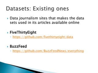 Datasets, APIs, and Web Scraping | PPTX