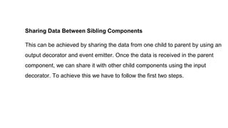 Data Sharing Between Child and Parent Components in AngularJS | PPTX