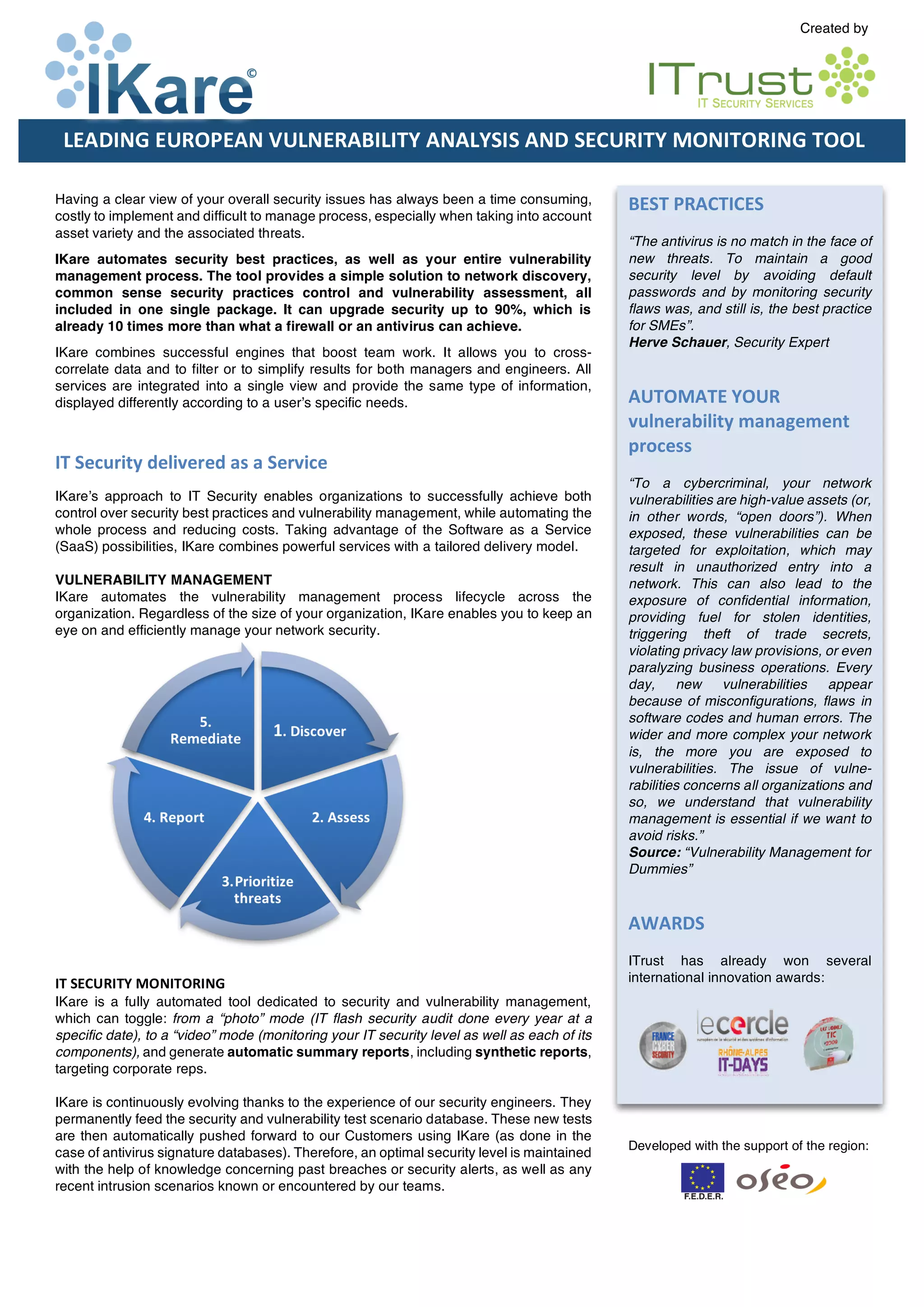 IKare Vulnerability Scanner - Datasheet EN | PDF