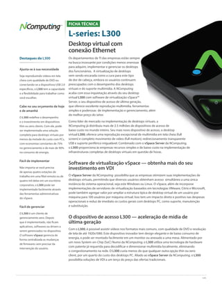 L-series: L300 Desktop virtual com conexão Ethernet | PDF