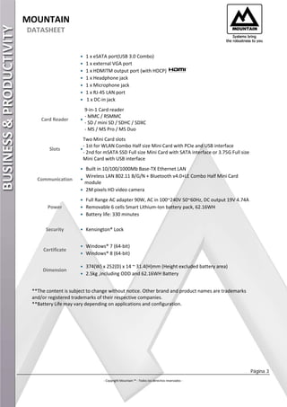 Datasheet portatil executive_154_g | PDF