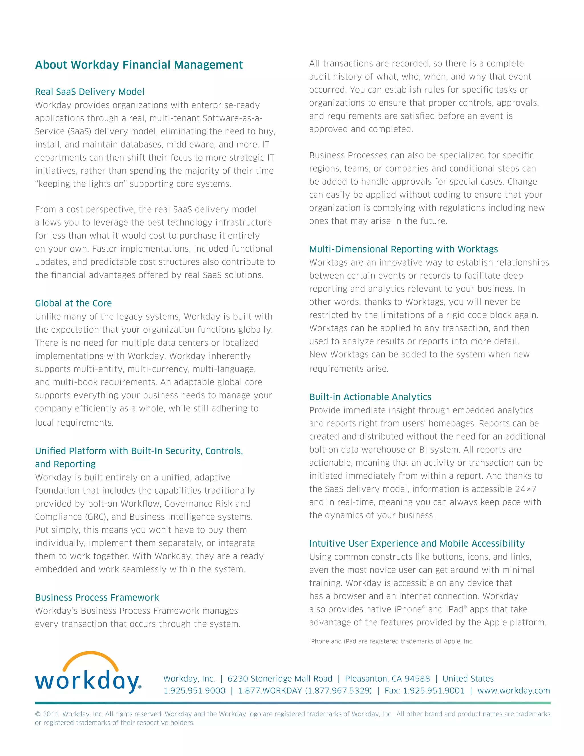 Workday Financial Management | PDF