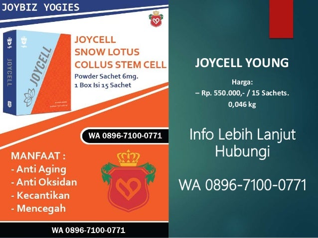 Wa 0896 7100 0771 Stokis Joycell Young Di Purwokerto Joybiz Purwok