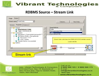 RDBMS Source – Stream Link
Stream link
 