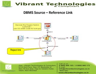DBMS Source – Reference Link
Reject link
 