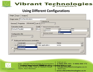 Using Different Configurations
Lookup stage where DBMS is using a sparse lookup type
 