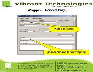 Wrapper - General Page
Unix command to be wrapped
Name of stage
 