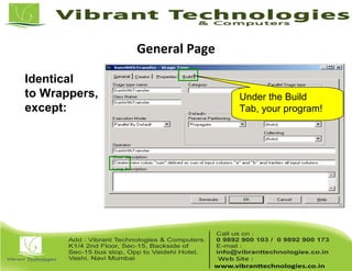 General Page
Identical
to Wrappers,
except:
Under the Build
Tab, your program!
 