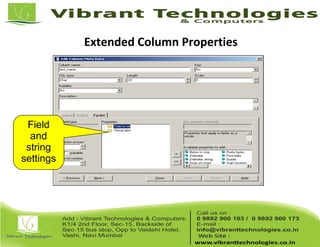 Extended Column Properties
Field
and
string
settings
 