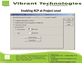Enabling RCP at Project Level
 