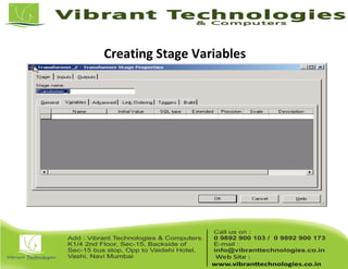Creating Stage Variables
 