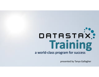 Training a 
world-­‐class 
program 
for 
success 
presented 
by 
Tanya 
Gallagher 
 