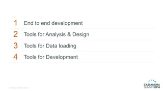 © DataStax, All Rights Reserved.
1 End to end development
2 Tools for Analysis & Design
3 Tools for Data loading
4 Tools for Development
3
 