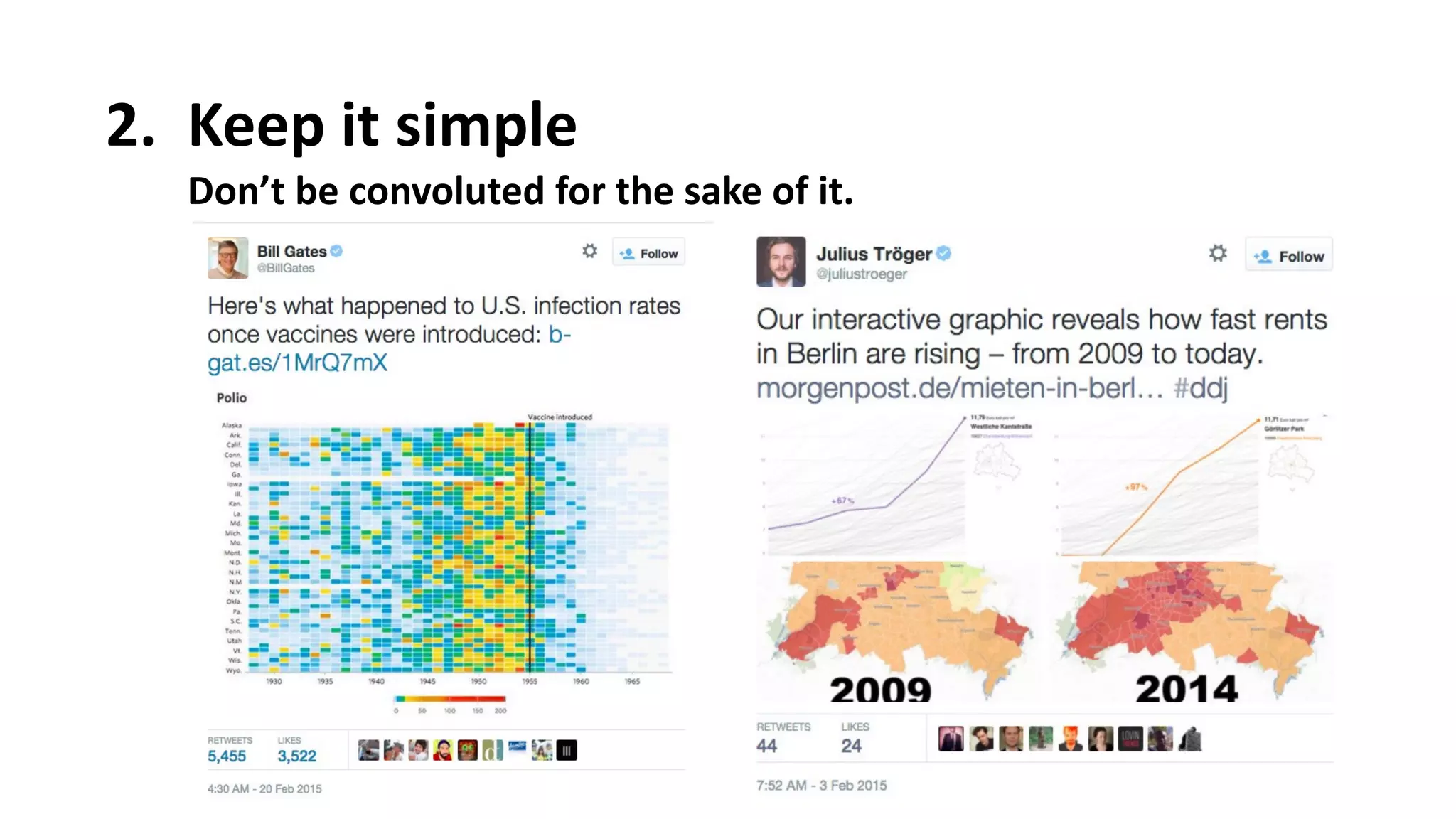 2.
Â
 Keep
 it
 simple
Don’t
 be
 convoluted
 for
 the
 sake
 of
 it.