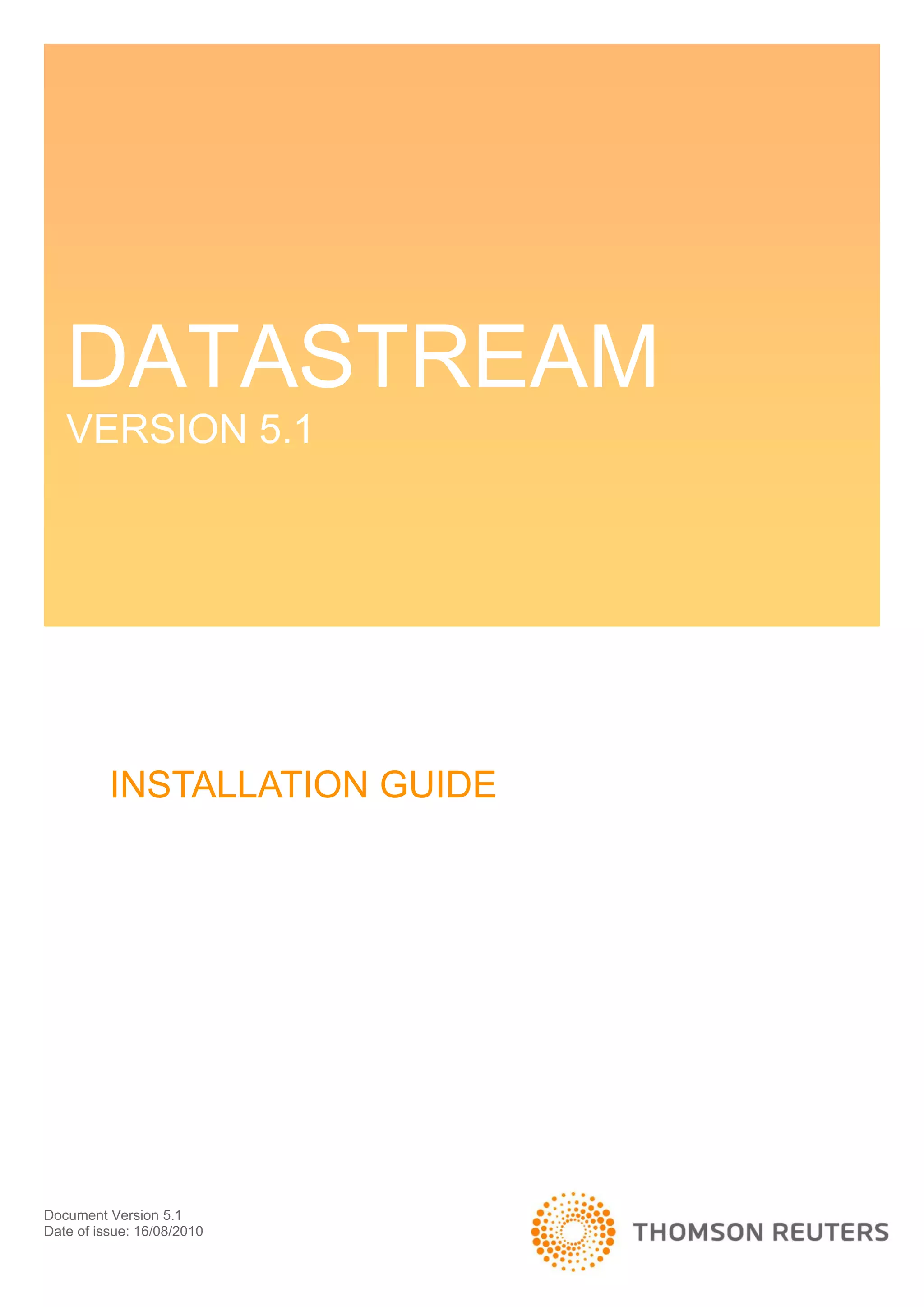 Datastream installation guide | PDF