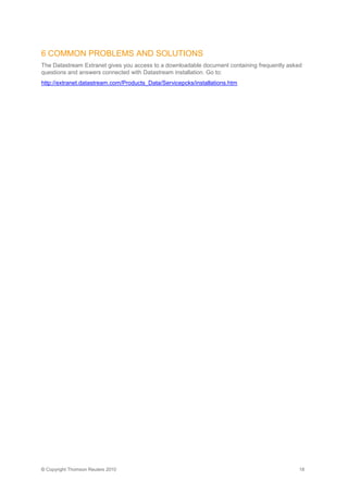 Datastream installation guide | PDF