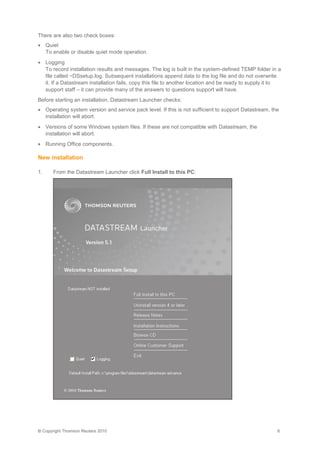 Datastream installation guide | PDF