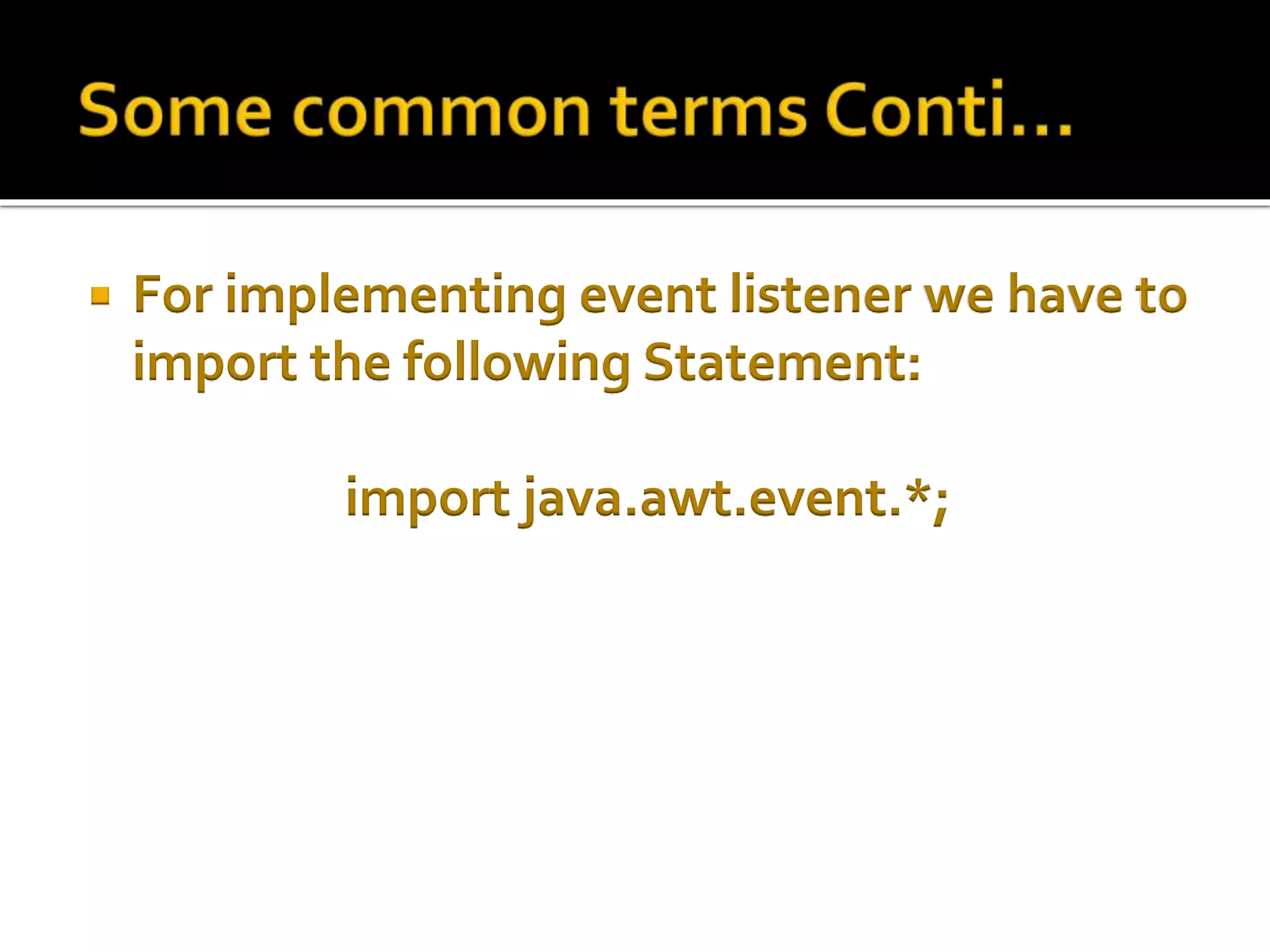 Event Handling in Java | PPT